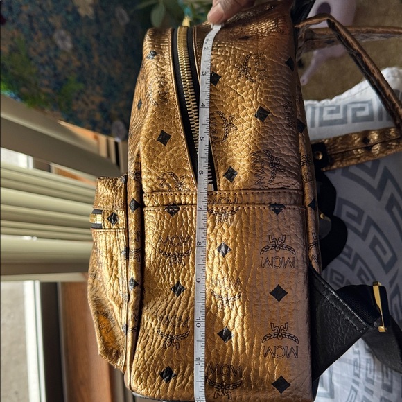MCM Metallic Gold Backpack for Men - Picture 8 of 9